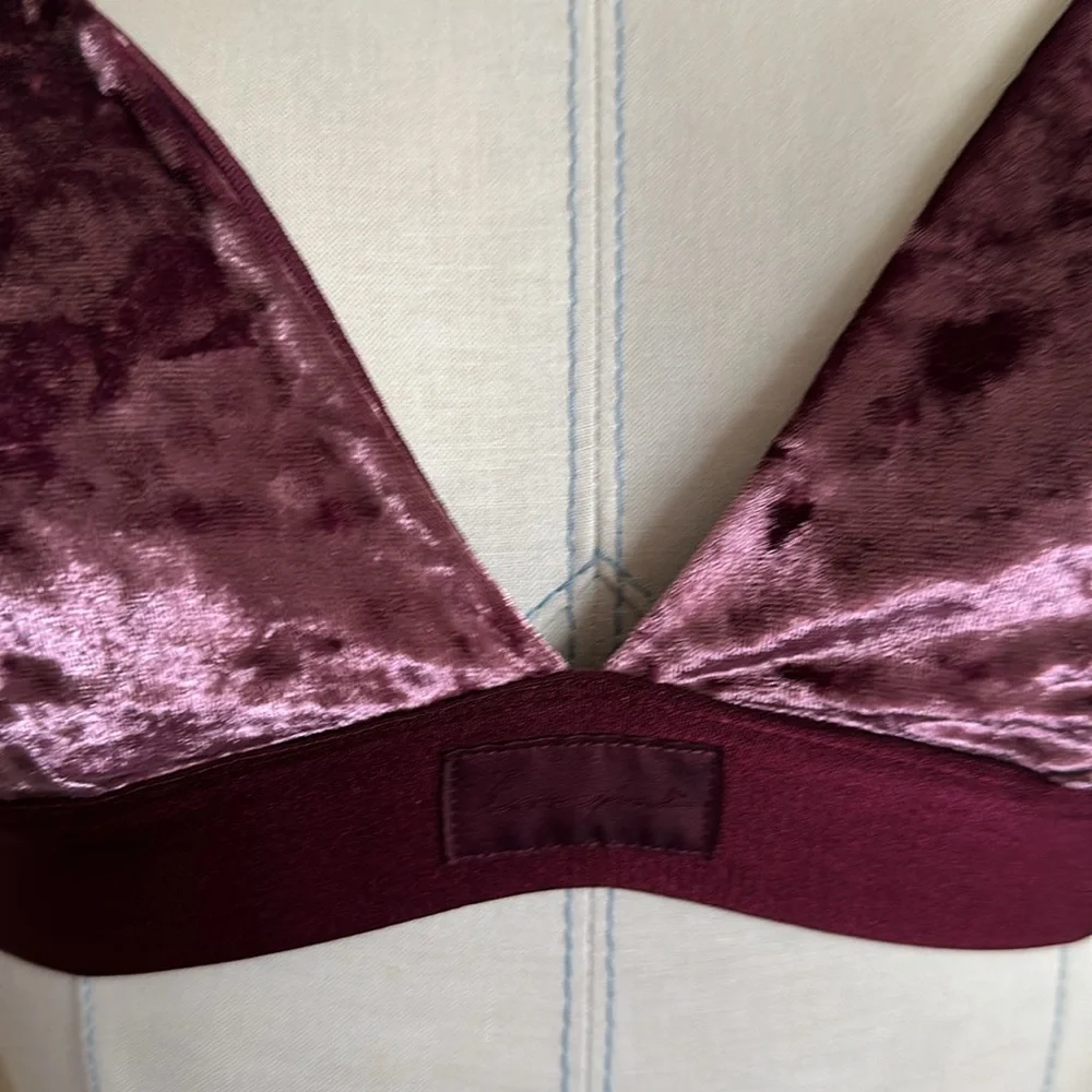 Victoria’s Secret Pink Purple Velvet Triangle Bralette Small